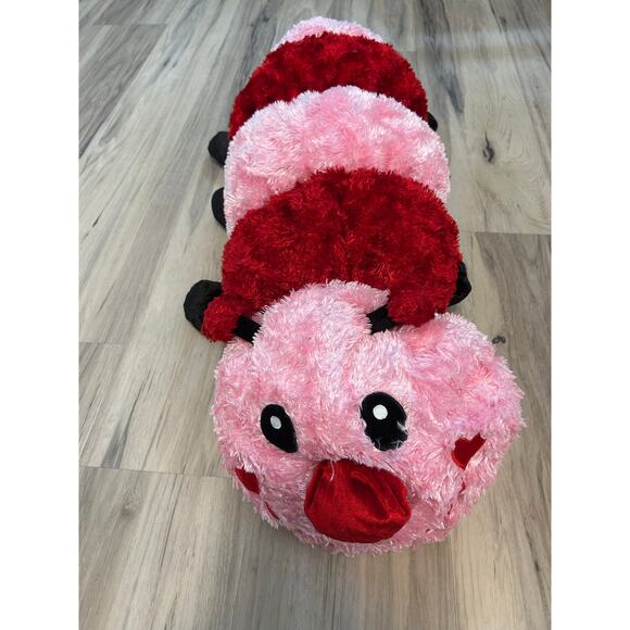Dan Dee Caterpillar Plush Red Pink Valentines Day Love Bug Stuffed Animal ~30” - Picture 1 of 5